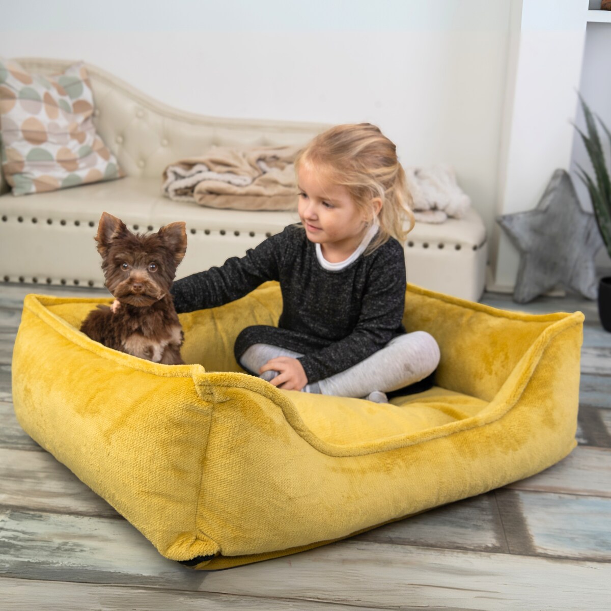 Ortopedyczne legowisko dla psa IRIS, 60x40 cm, Żółty