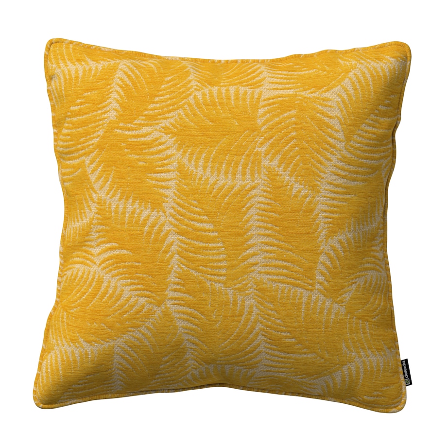 Poszewka Gabi na poduszkę 60x60 miodowe liście paproci na beżowym tle