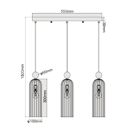 Trzypunktowy zwis Piega bursztynowa szklana lampa do salonu