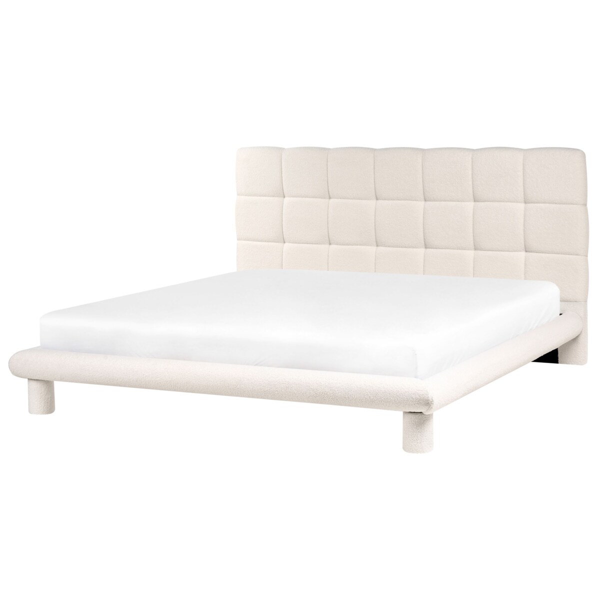 Łóżko Boucle CRESSAT 180 x 200 cm Złamana biel