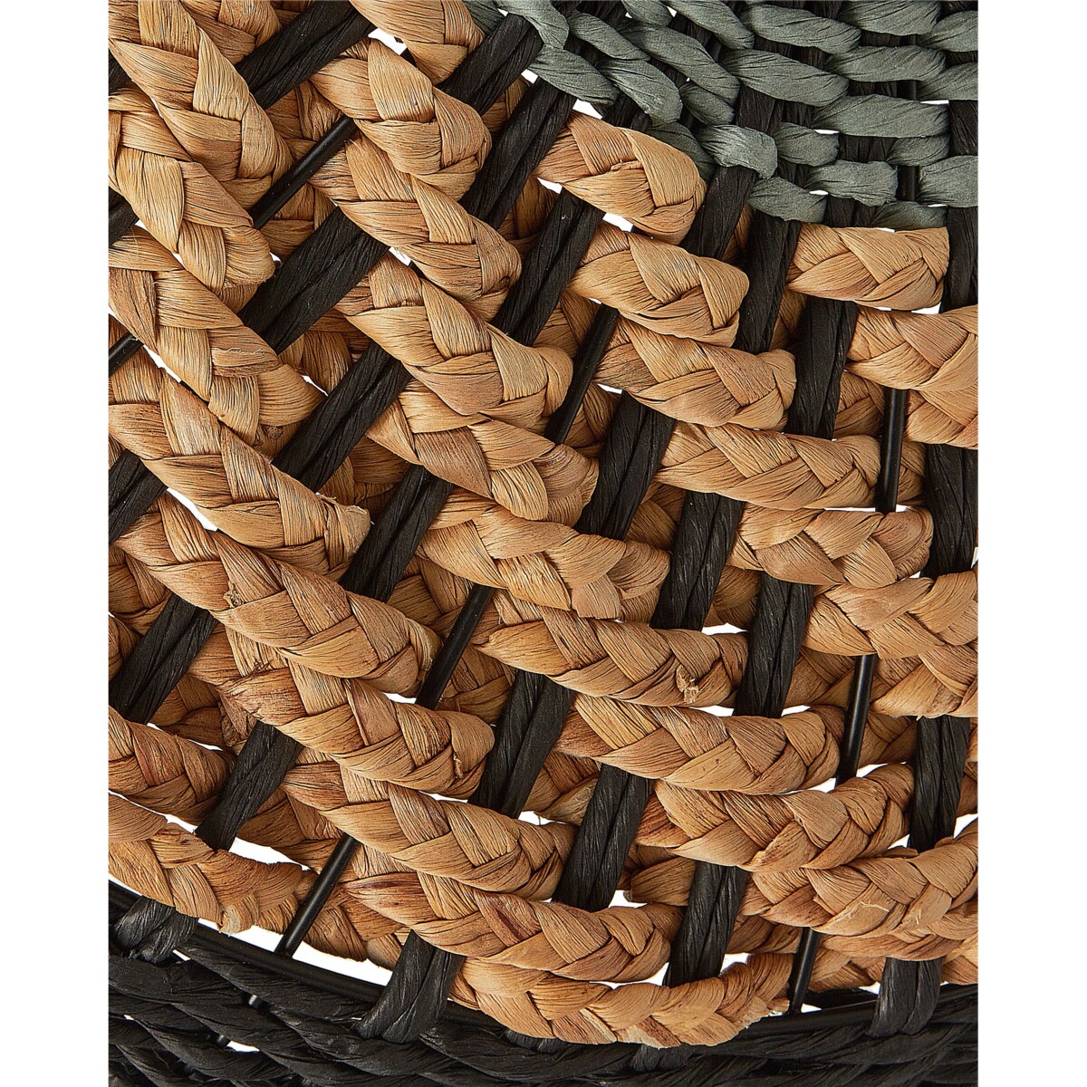 Lampa podłogowa pleciona czarna KALOMO