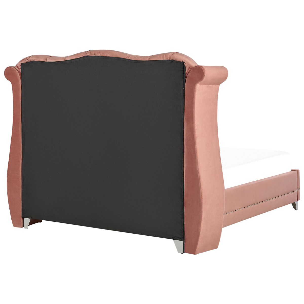 Łóżko welurowe 140 x 200 cm różowe AYETTE