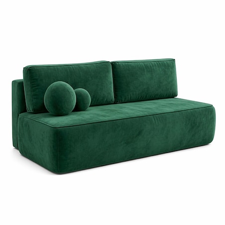 Sofa rozkładana 2-osobowa z funkcją spania do salonu zielona ARVETO