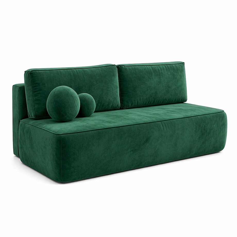 Sofa rozkładana 2-osobowa z funkcją spania do salonu zielona ARVETO
