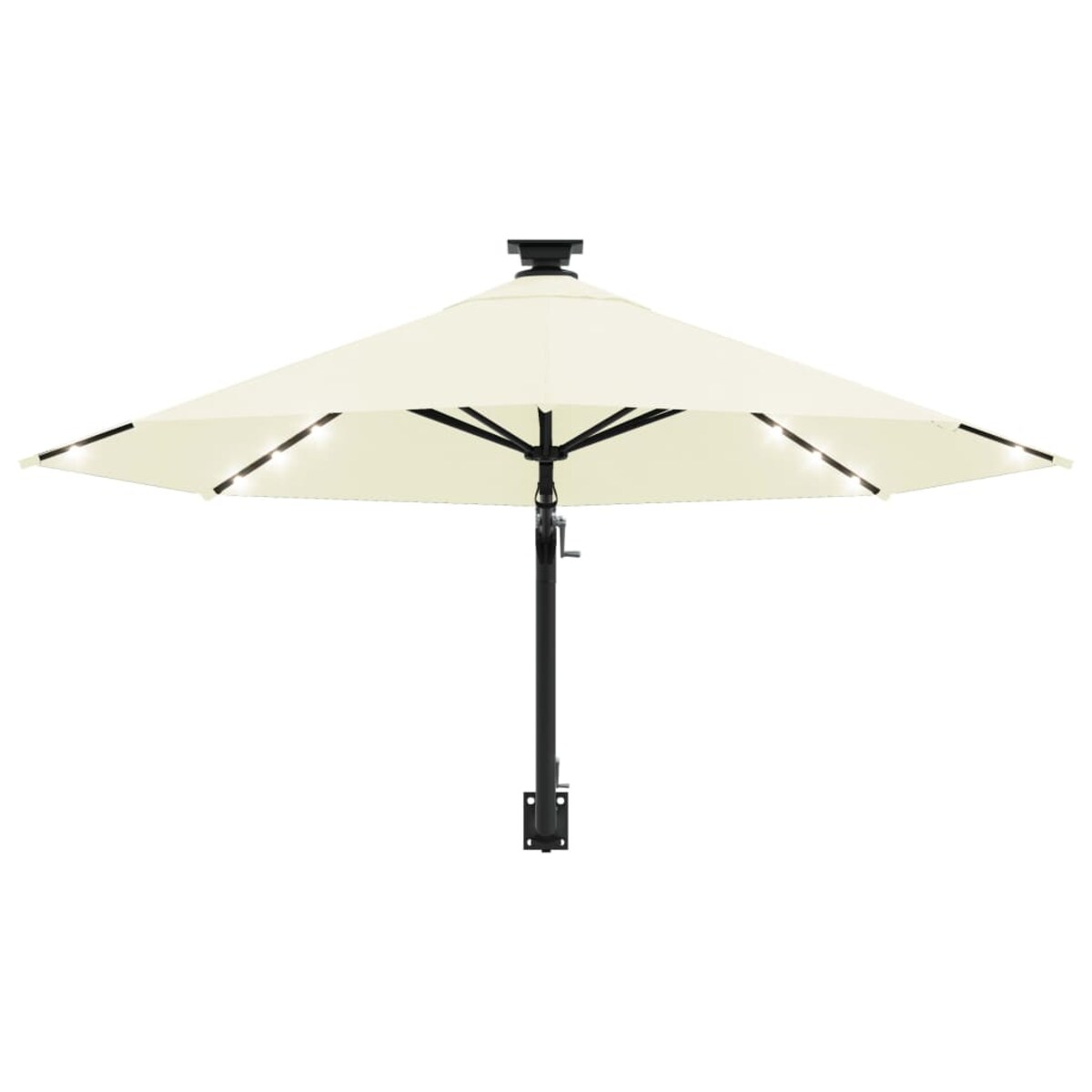 vidaXL Parasol ogrodowy z LED, ścienny, 300 cm, piaskowy