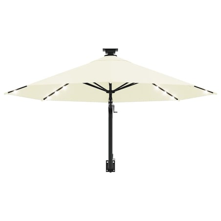 vidaXL Parasol ogrodowy z LED, ścienny, 300 cm, piaskowy