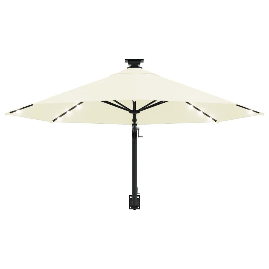 vidaXL Parasol ogrodowy z LED, ścienny, 300 cm, piaskowy