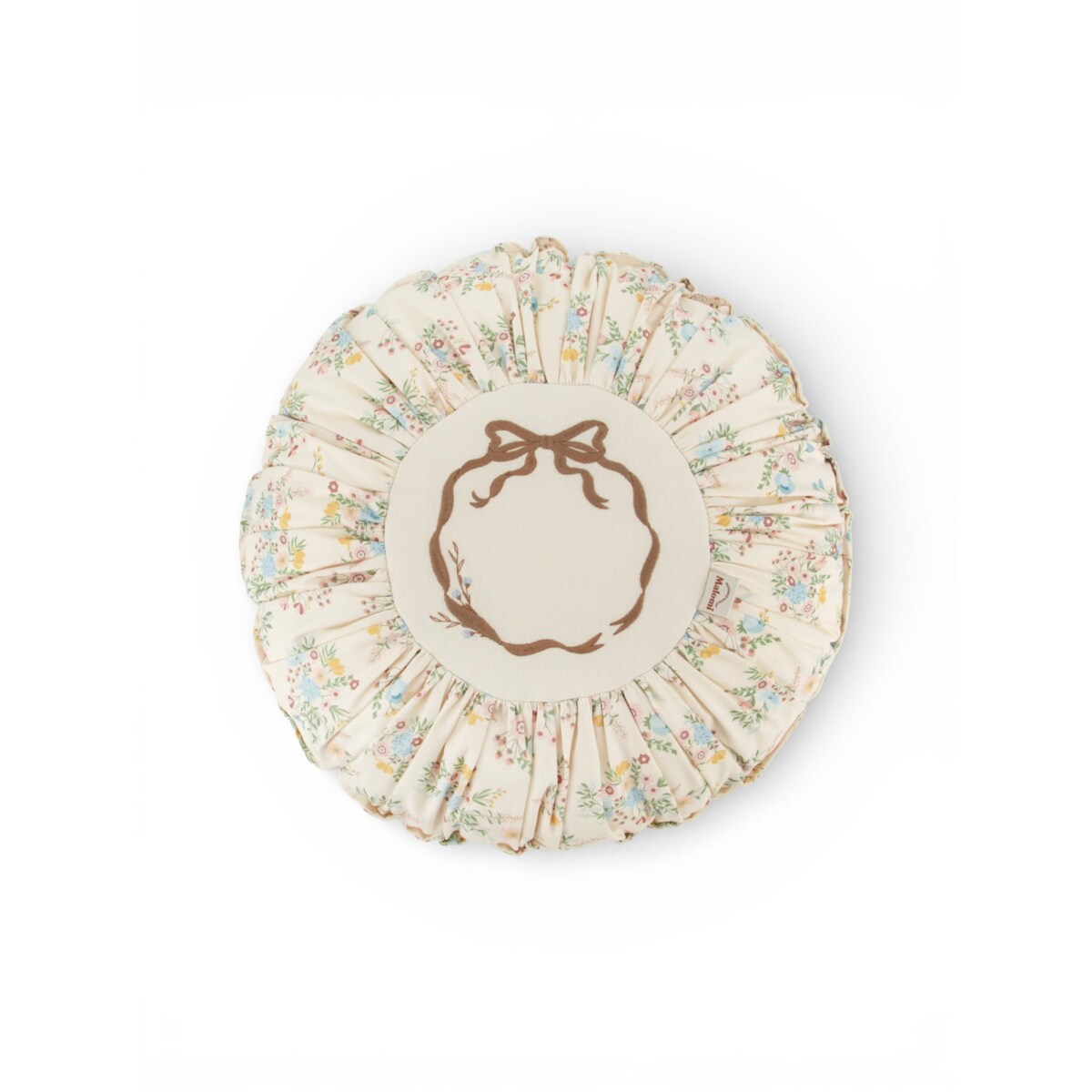 Poduszka dekoracyjna okrągła z haftem Blooming Meadow