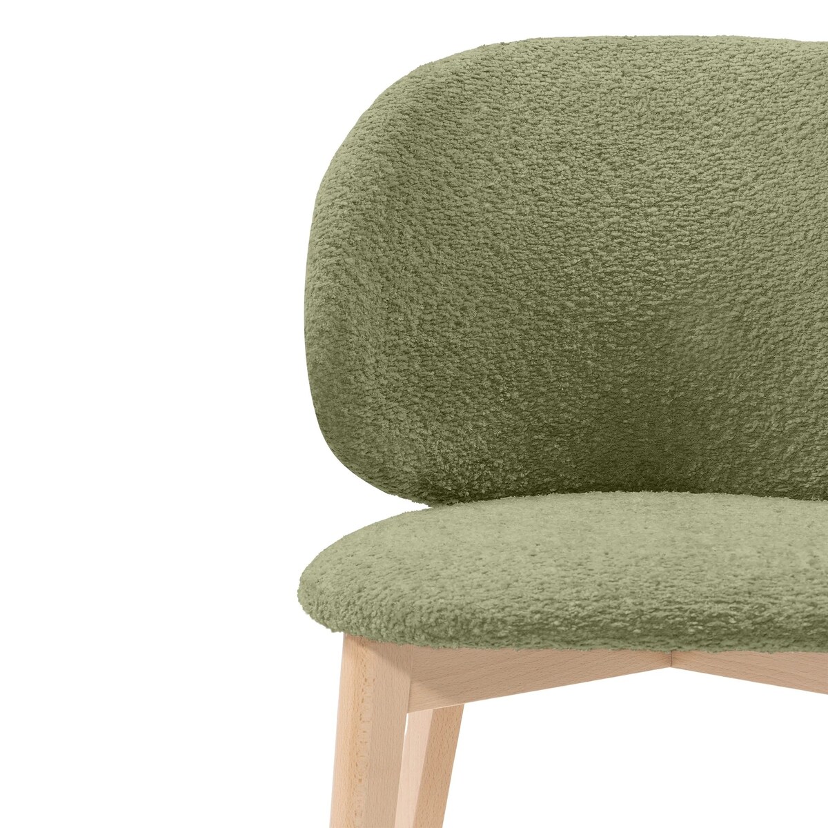 Krzesło SELMA oliwkowozielone/buk/boucle 79x48x48 cm