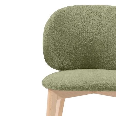 Krzesło SELMA oliwkowozielone/buk/boucle 79x48x48 cm