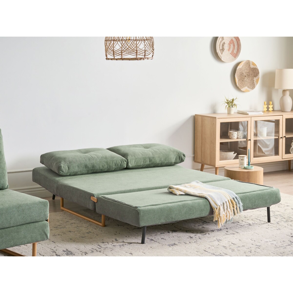 Sofa rozkładana dla 3 osób JERSLEV Jasnozielony