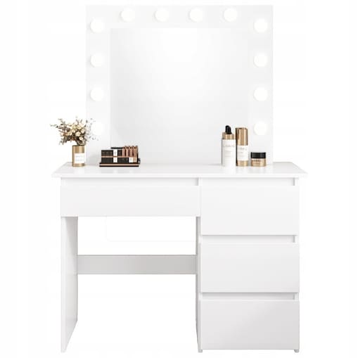 Toaletka do makijażu wizażu kosmetyczna z lustrem led nowoczesna loft 90 cm