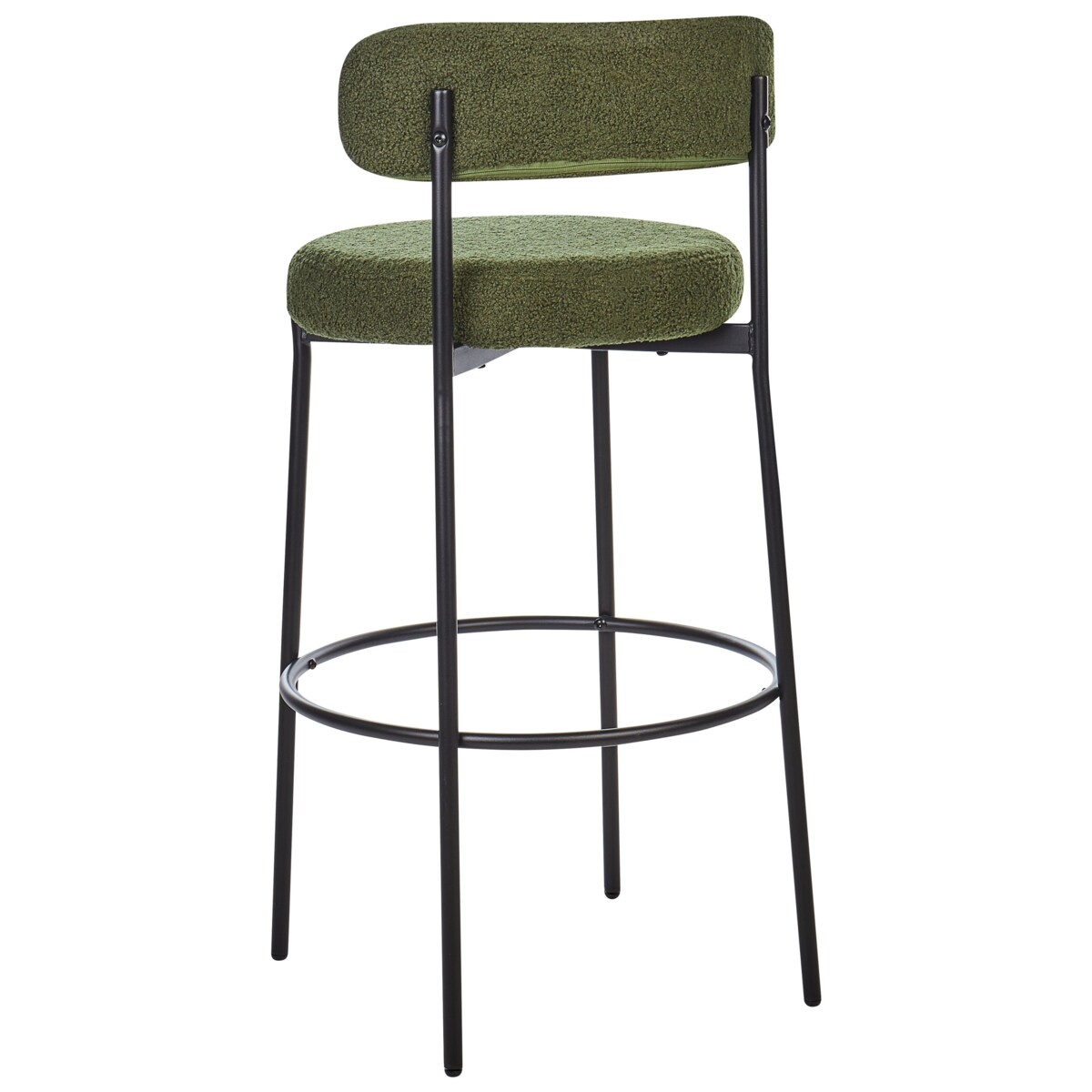 Zestaw 2 krzeseł barowych ALLISON Boucle Zielony
