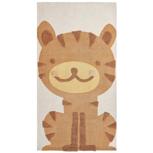 Dywan dziecięcy bawełniany motyw tygrysa 80 x 150 cm wielokolorowy SIGLI