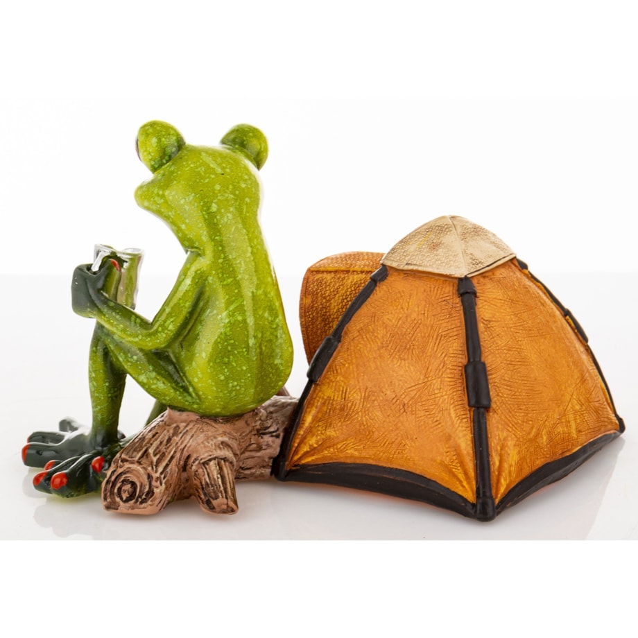 Figurka - żaba na kempingu 9,5x16x12 cm FROGG na biwaku