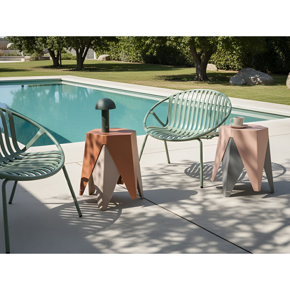 Zestaw 4 stołków ogrodowych KARAVOS Kolorowy