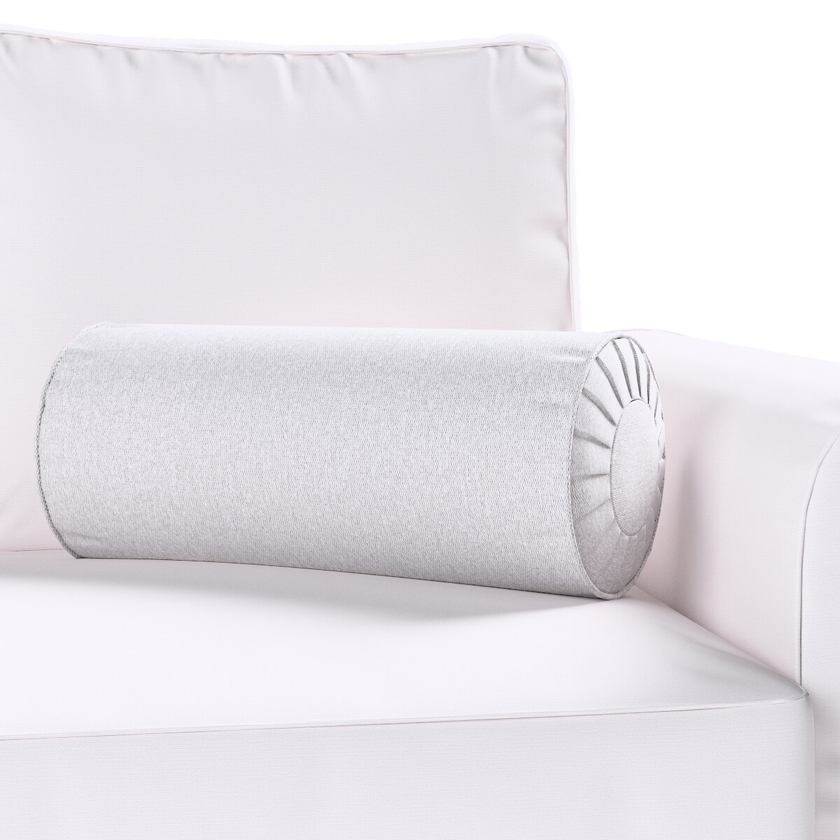 Poduszka wałek z zakładkami, szary melanż, Ø20 x 50 cm, Amsterdam