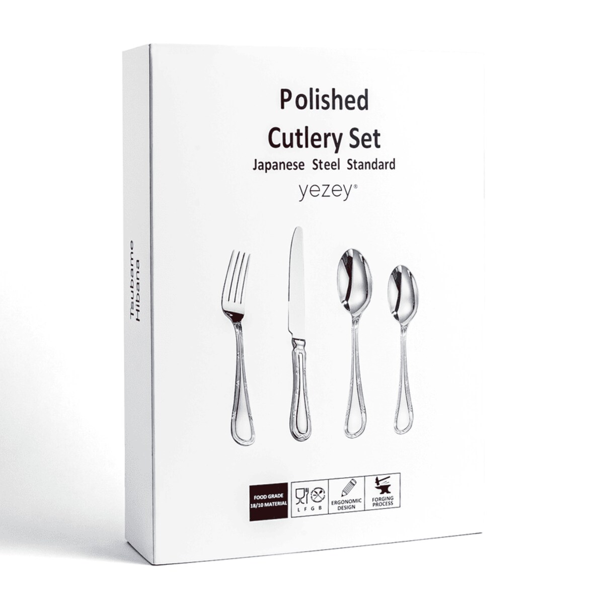 Sztućce srebrne Hibana 24 szt. Japońska stal 18/10 SUS304 Ręcznie polerowane Połysk Ze zdobieniami