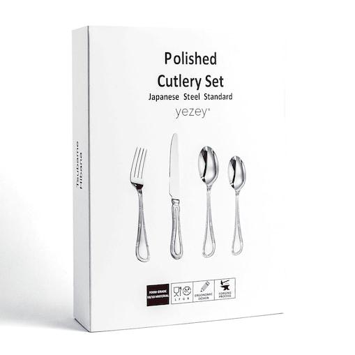 Sztućce srebrne Hibana 24 szt. Japońska stal 18/10 SUS304 Ręcznie polerowane Połysk Ze zdobieniami