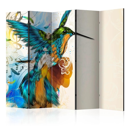 Parawan jednostronny Zwierzęta 225x172 cm 5-częściowy wielokolorowy