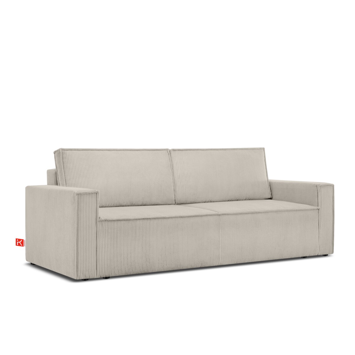 KONSIMO NAPI Trzyczęściowa sofa z kremowego sztruksu