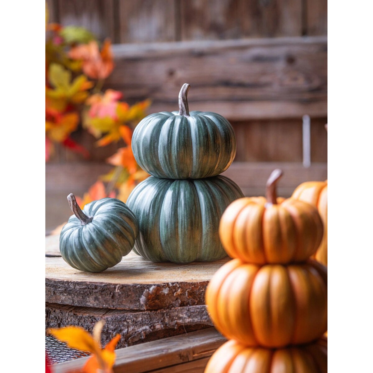 FIGURKA DYNIA 3 szt ZIELONA NA HALLOWEEN JESIEŃ TARAS BALKON OGRODOWA