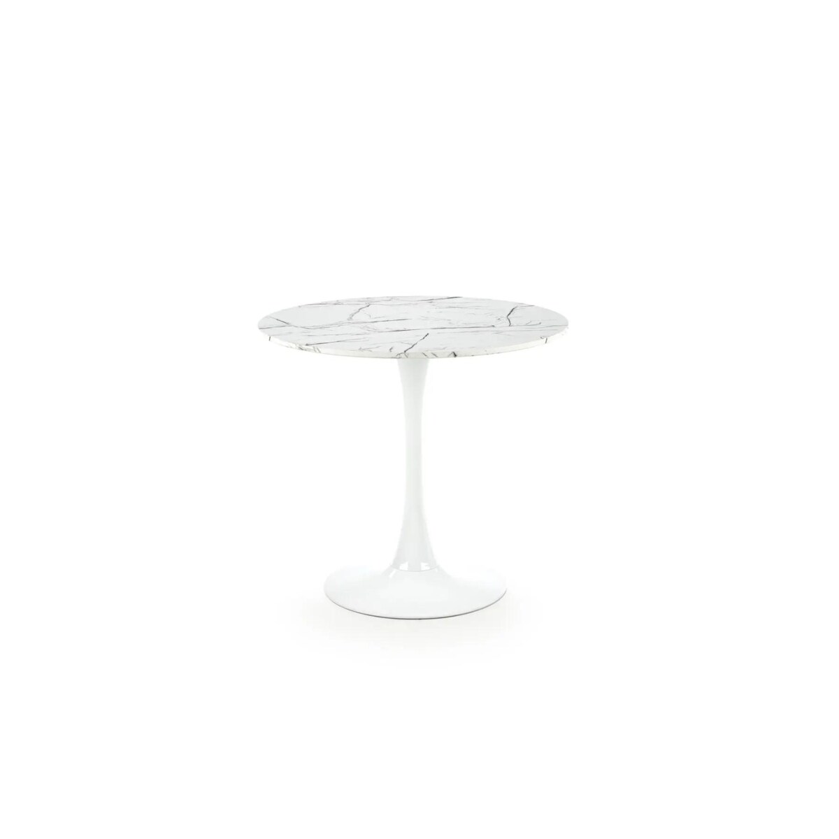 Stół okrągły DENVER 80x80 biały marmur