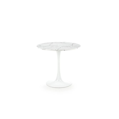 Stół okrągły DENVER 80x80 biały marmur