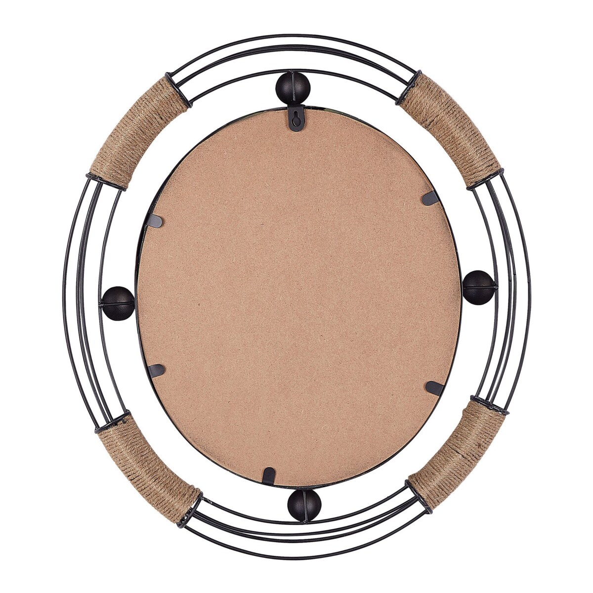 Metalowe lustro ścienne 55 x 50 cm czarne MOULINS