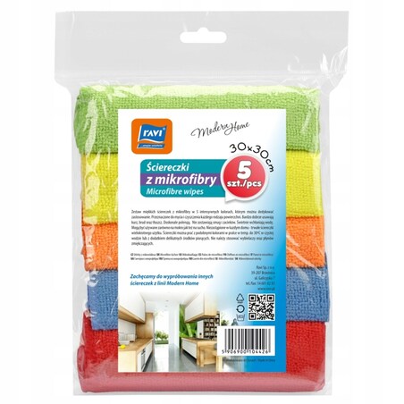 Zestaw ścierek 30x30cm 5szt mikrofibra do sprzątania mycia wycierania mebli