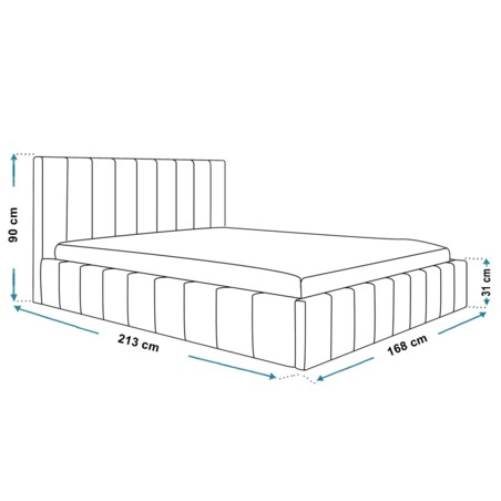 Łóżko sypialniane 160x200 OLDO 10 tapicerowane, z pojemnikiem- grafitowe