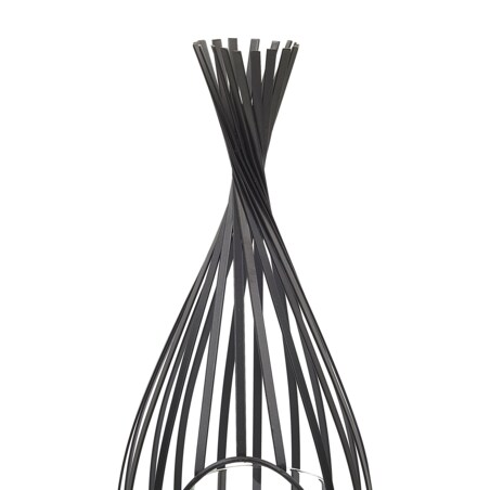 Lampion metalowy 38 cm czarny LOMBOK