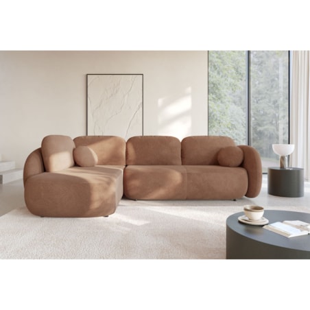 Nowoczesny Narożnik rozkładany OLIVIO II, lewy, brązowy