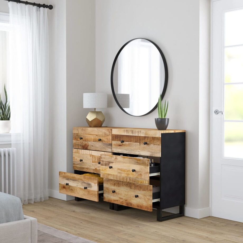 vidaXL Szafki, 2 szt., 60x33x75 cm, surowe drewno mango