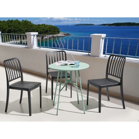 Stolik bistro TALTAL 64 cm 64 cm Metal Jasnozielony