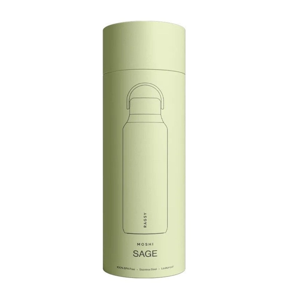 RAGSY MOSHI butelka termiczna z ceramicznym wnętrzem 600 ml, Sage