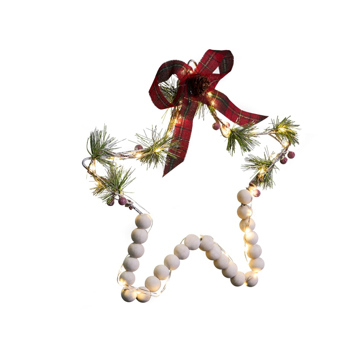 Zestaw 3 dekoracji wiszących LED KALLAVESI Gwiazda 25/30/35 cm Biały