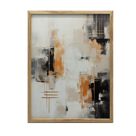 Industrialna abstrakcja, 30x40 cm, rama drewniana jasny dąb, papier matowy 230 gsm