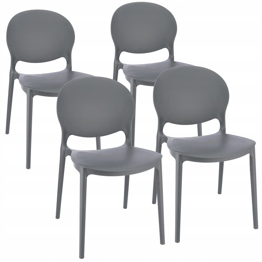 4 x Krzesło ogrodowe JUSTIN wygodne szare