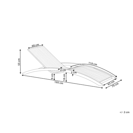 Leżak ogrodowy drewniany brązowy TANARO