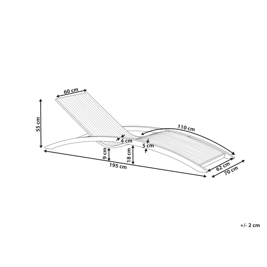 Leżak ogrodowy drewniany brązowy TANARO