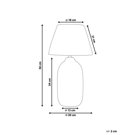 Lampa stołowa ceramiczna szara MATILDE