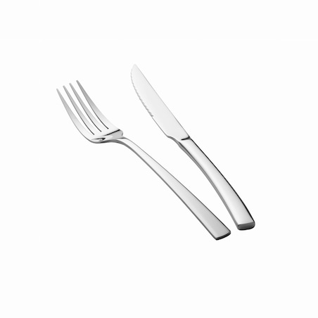 Zestaw sztućców do steków i mięs 12 elementów dla 6 osób błyszczące srebrne BERLINGER HAUS