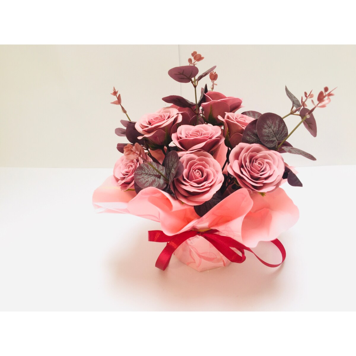 Dzień mamy BUKIET Z KWIATÓW MYDLANYCH róża doniczka prezenty urodziny box