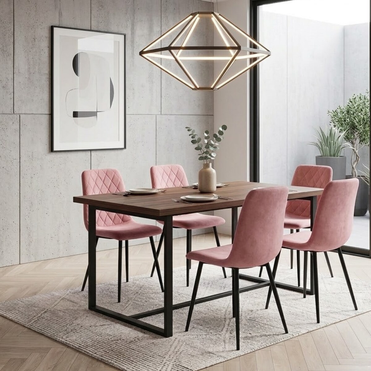 Krzesło tapicerowane pikowane wygodne nowoczesne do kuchni jadalni