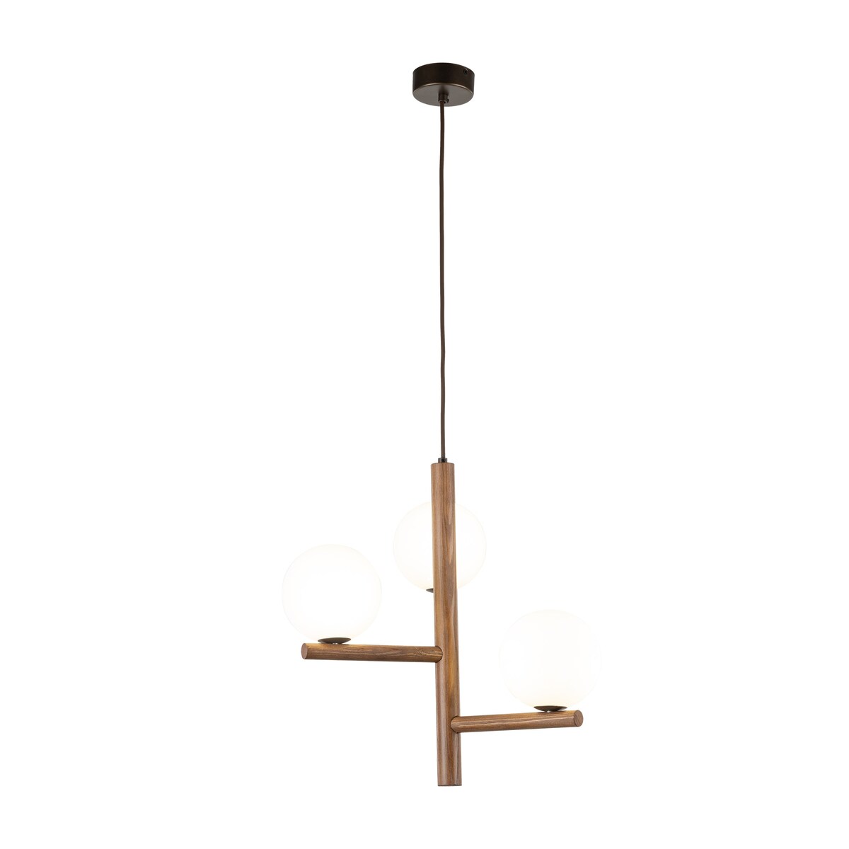 Lampa wisząca ESTERA WOOD ORZECH TK Lighting 10271, 3xG9, biała z orzechem, elegancka do salonu i jadalni