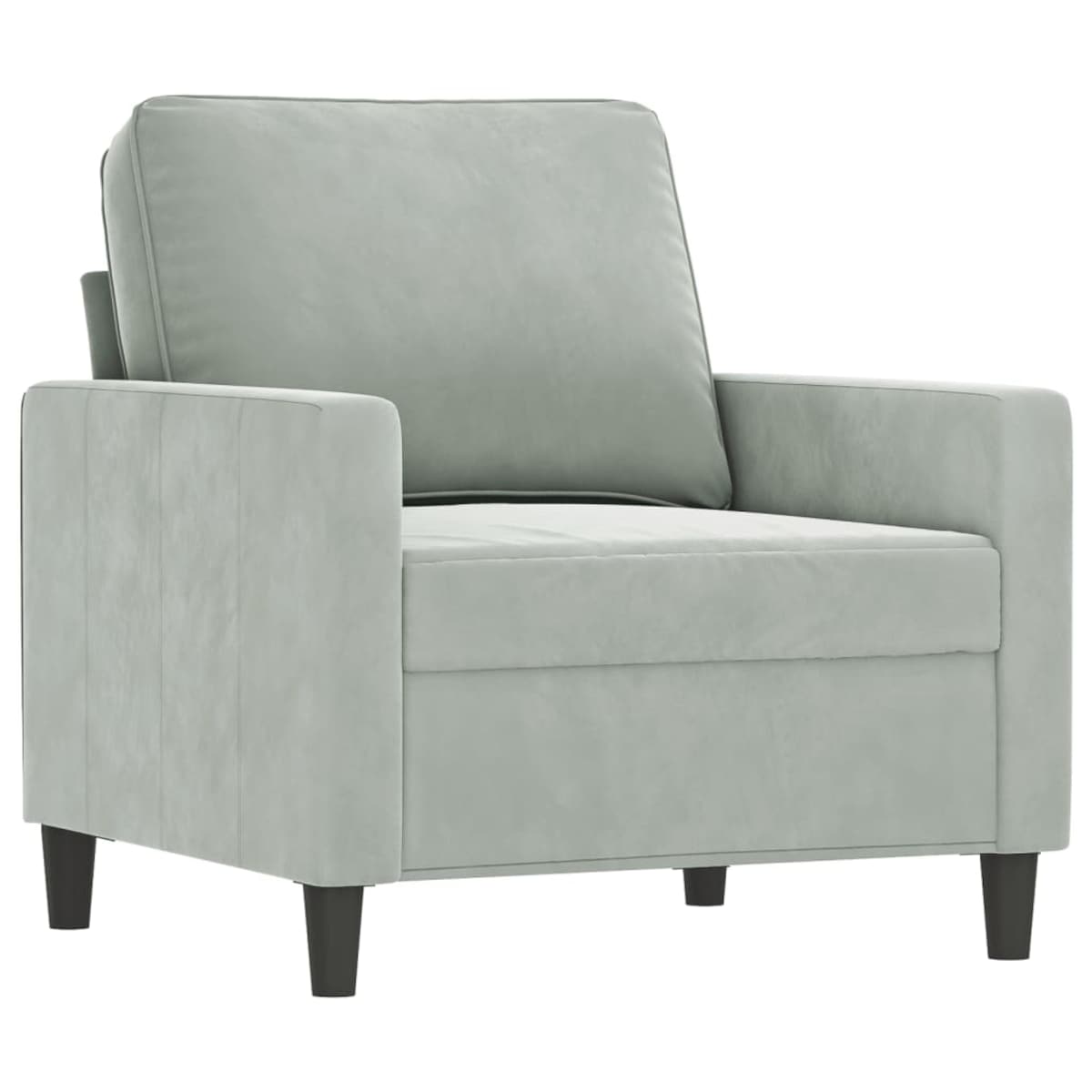 vidaXL Fotel, jasnoszary, 60 cm, obity aksamitem