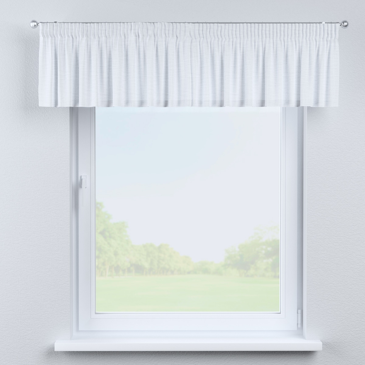 Lambrekin na taśmie marszczącej 130x40 biały