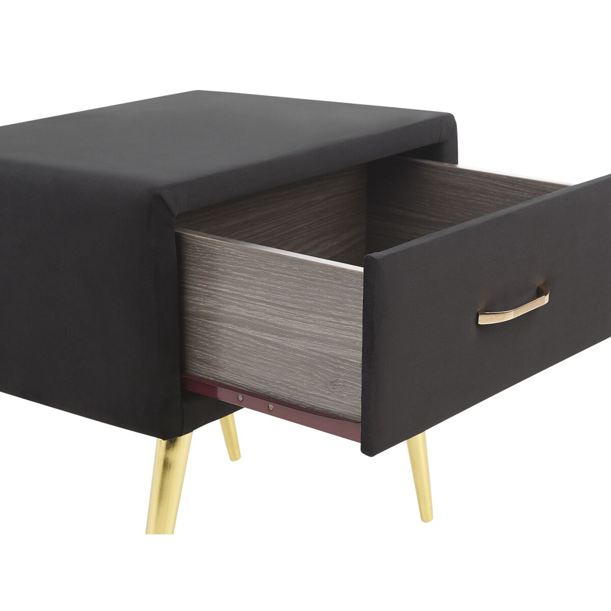 Szafka nocna welurowa czarna FLAYAT