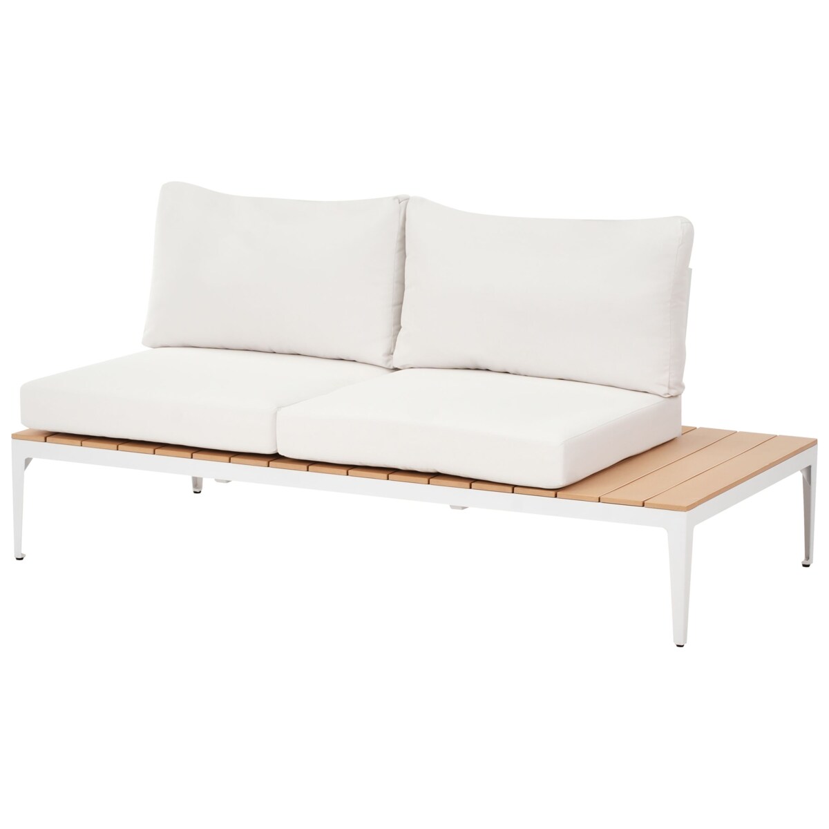 Narożnik ogrodowy ze stolikiem dla 5 osób POSITANO Złamana biel